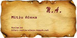 Mitiu Alexa névjegykártya